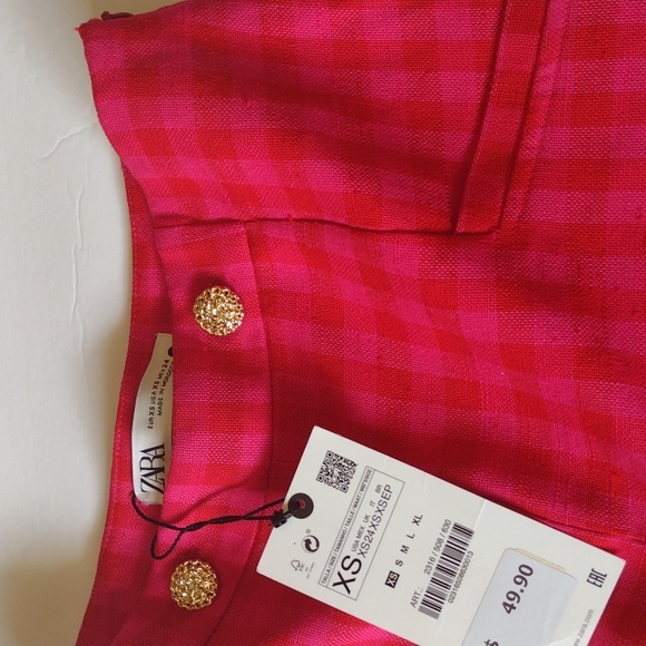 Zara Pants - Final New Zara Limited Edition High Rise Gingham Shorts Size XS